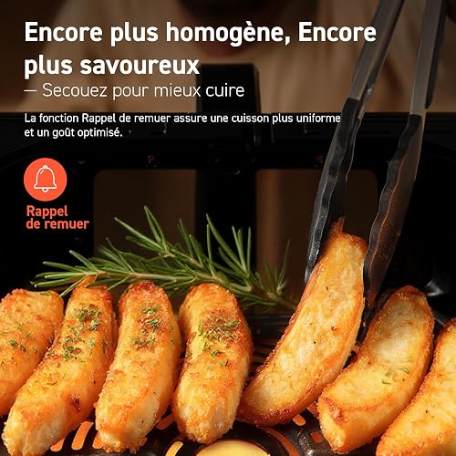 COSORI Air Fryer 6.2L,Avec Fenêtre Visible,Esay Fryer 12-en-1,Technologie RapidAir,Friteuse Sans Huile, Jusqu'à 55% d'Énergie en Moins,Faible Bruit, Rappel de Remuer Écran Tactile LED,Livre de Recette - 7