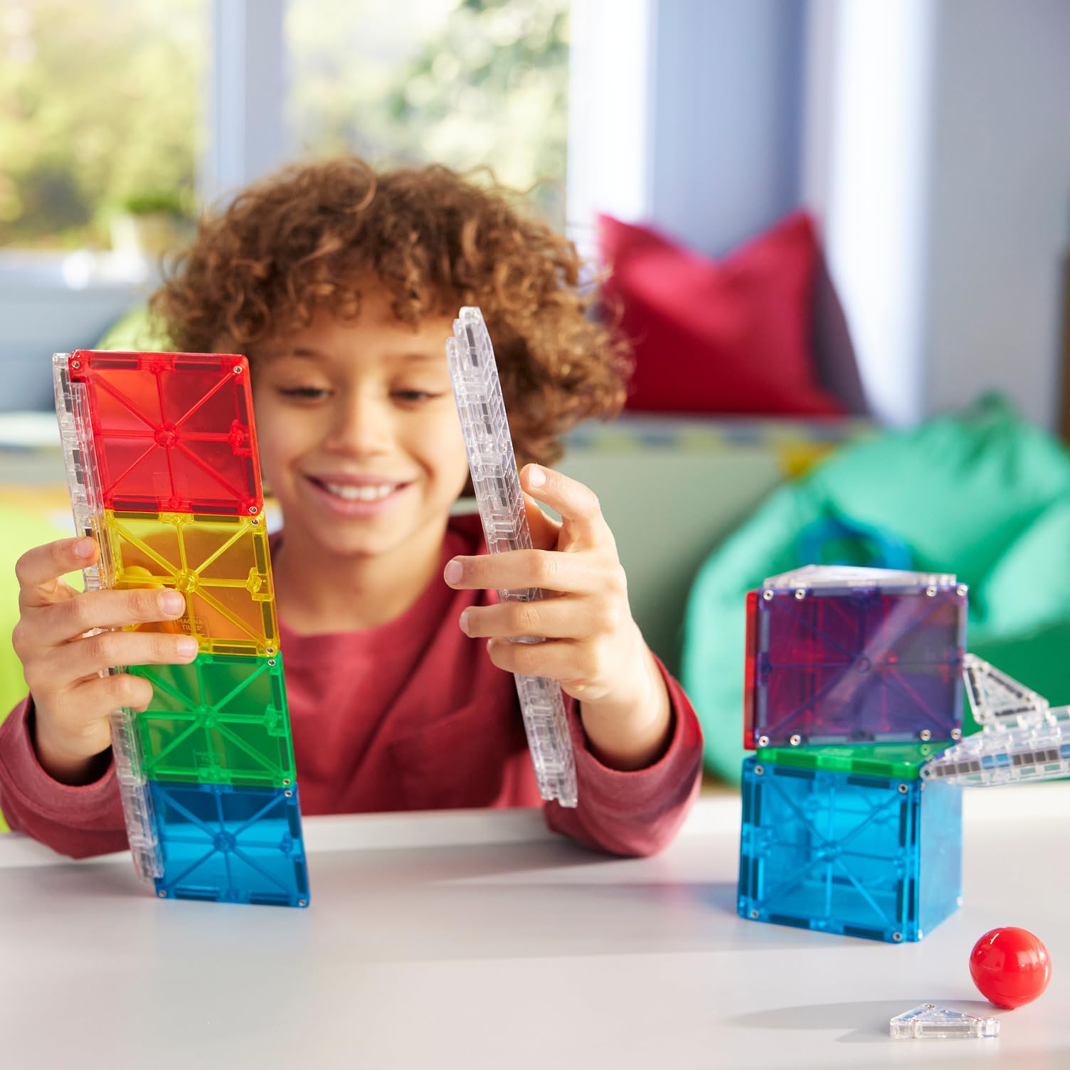 Magna-Tiles® Rail Racers - Juego de construcción magnética de 33 Piezas, la Marca Original de construcción magnética