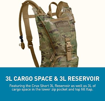 CamelBak Ambush Tactical Hydration Backpack, LowProfile MOLLE Design with 100oz MilSpec Crux Reservoir, Multicam 2.0