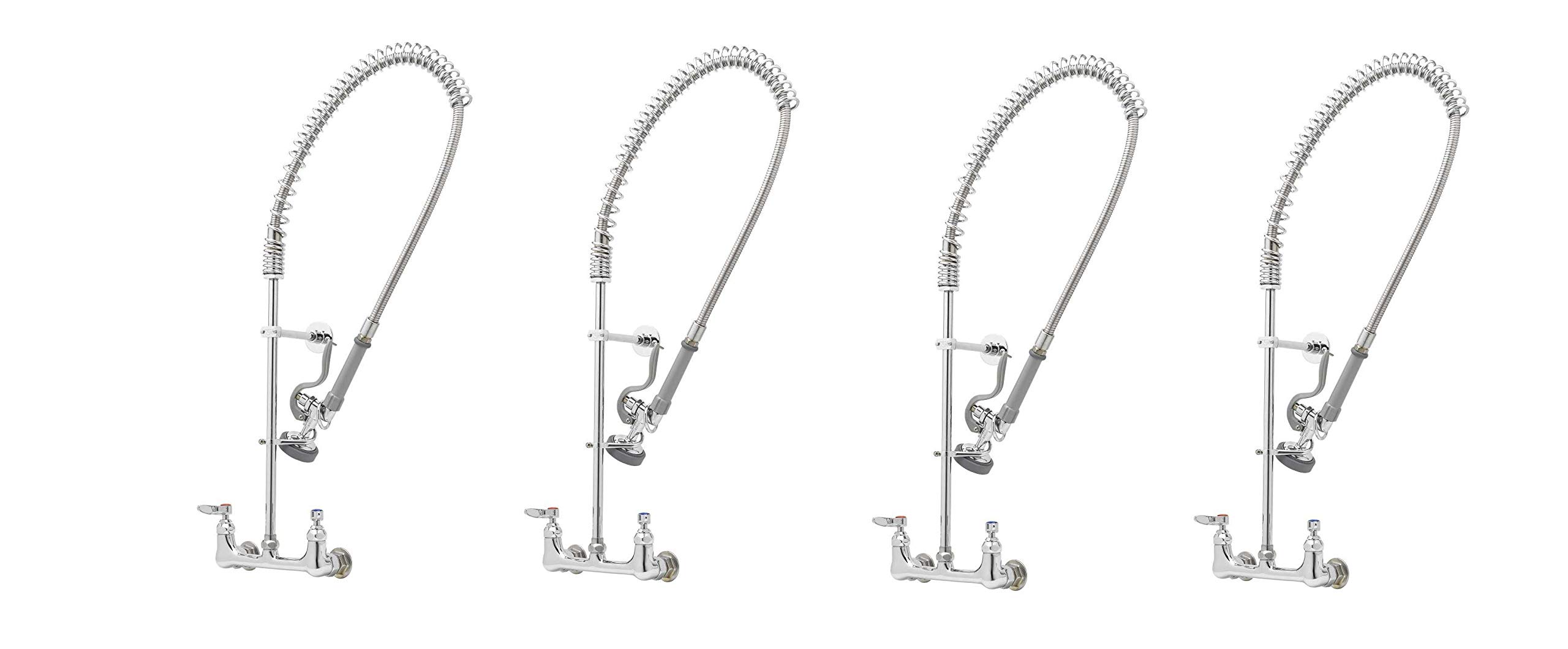 B-0133-B Easy Install Wall Mount Pre-Rinse Faucet for Commercial Kitchens. Includes Wall Bracket and Sprayer Meets New DOE Requirements with a 1.15 GPM Flow Rate (Pack of 4) by
