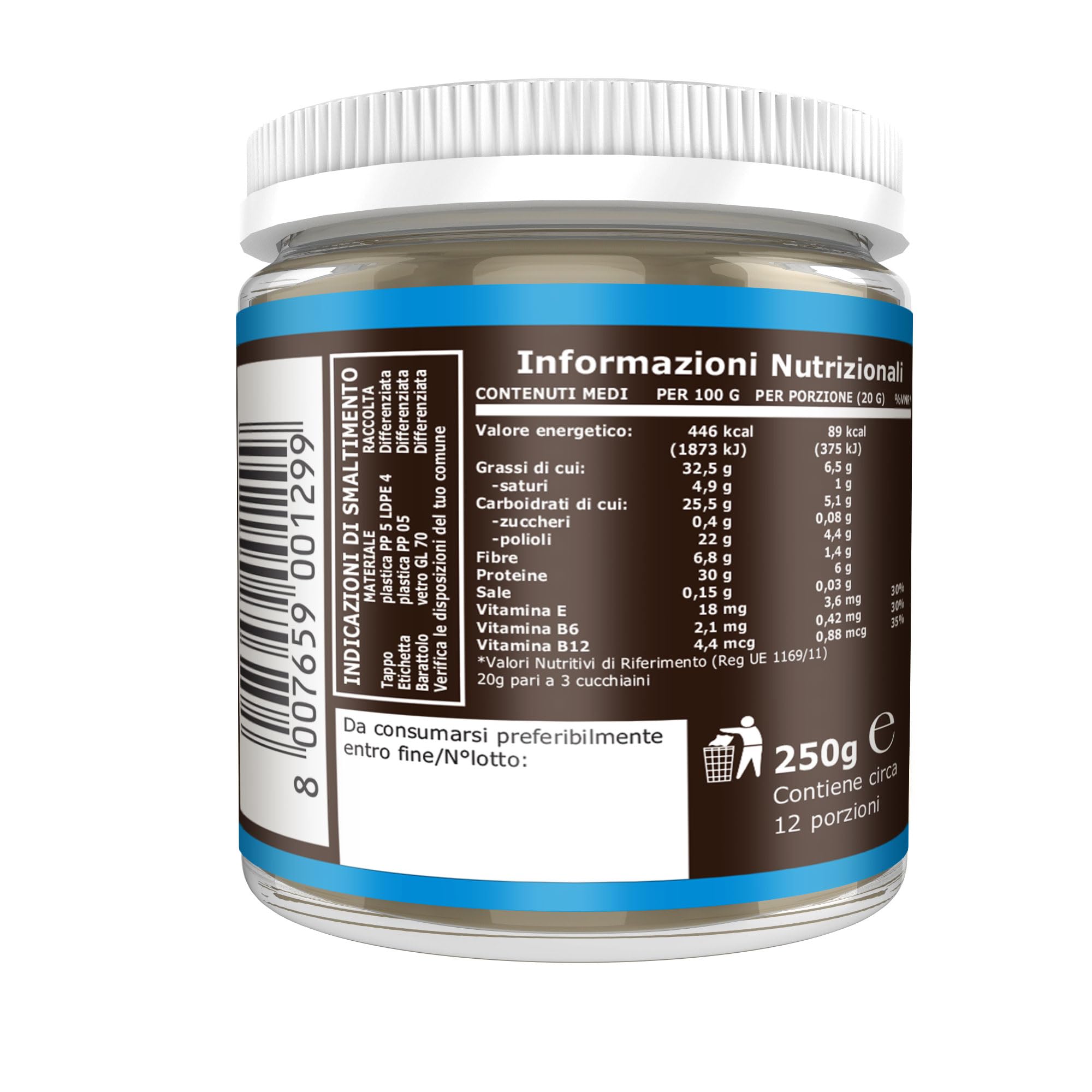 Ultimate Italia - 2 protein cream gusto cioccolato fondente - Senza Glutine - Low Carb - 2x250g