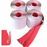 CALPALMY 4-Pack Heavy-Duty Dust Protector Zipper (Red) - Self-Adhesive Instant Door Zipper - 7 Ft Length x 3