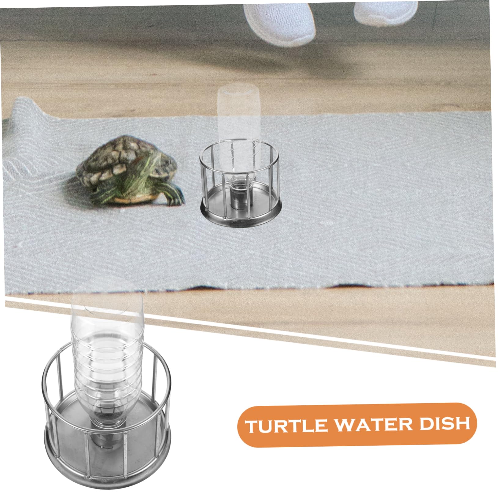 VANZACK 5piezas Comedero y Bebedero para Reptiles De Acero Inoxidable Plato Multifuncional Mini para Tortugas y Lagartos para Alimentación y Agua Terrarios