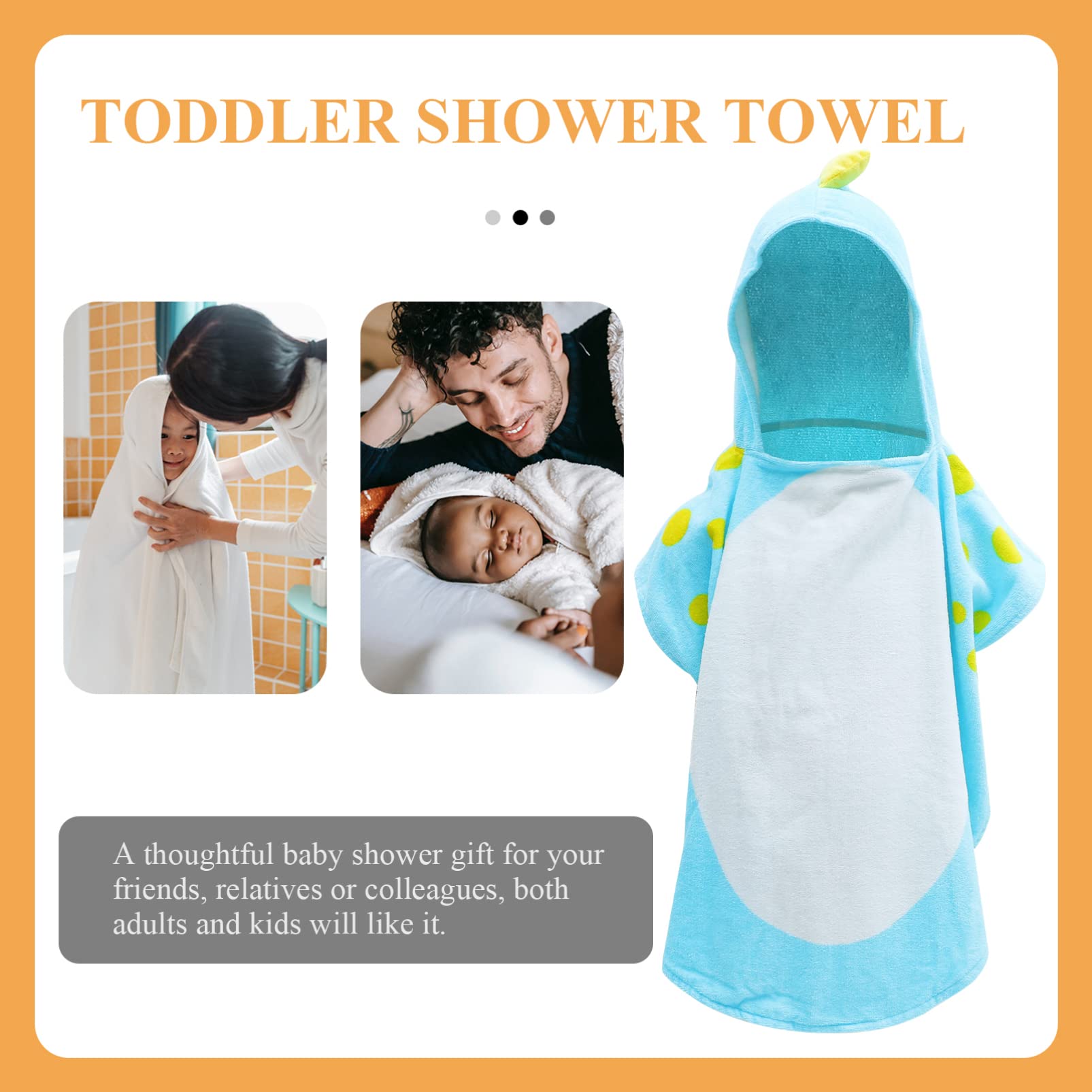 Abaodam Serviette de Bain à Capuche pour Bébé en Coton, Motif Dinosaure, Ultra Absorbante, Lavable en Machine, Bain