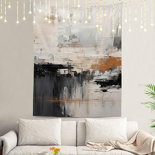 Miniatura 82 de Shrahala Tapiz de pared de acuarela desgastado, elegante pintura para colgar en la pared, tapiz grande decorativo de fibra de poliéster, dobladillo