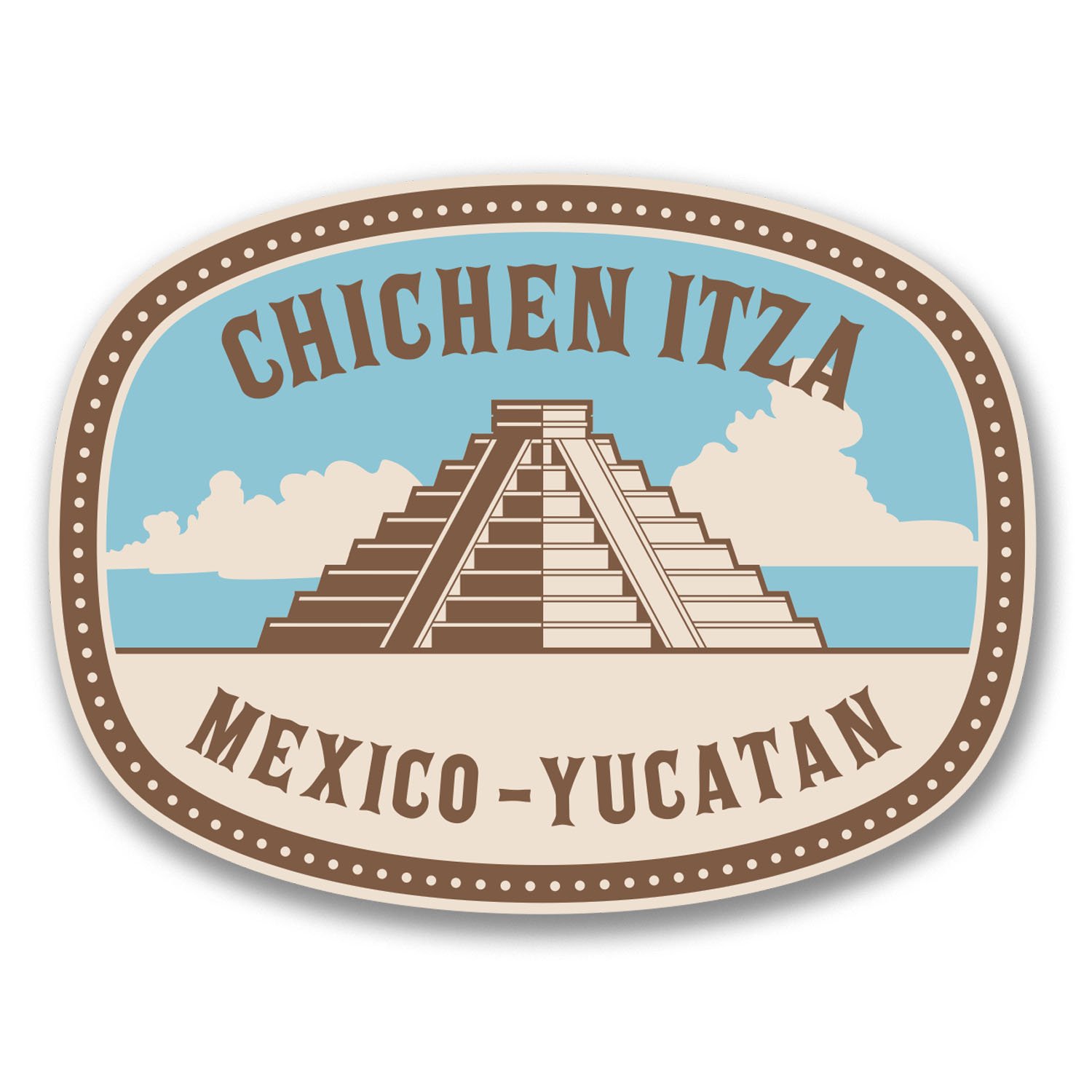 Destinationvinyl Multi 2 X 10Cm Chichen Itza Mexico Yucatan Vinyl Sticker Travel Luggage Mexican #6387 (10Cm Wide X 7.5Cm Tall)