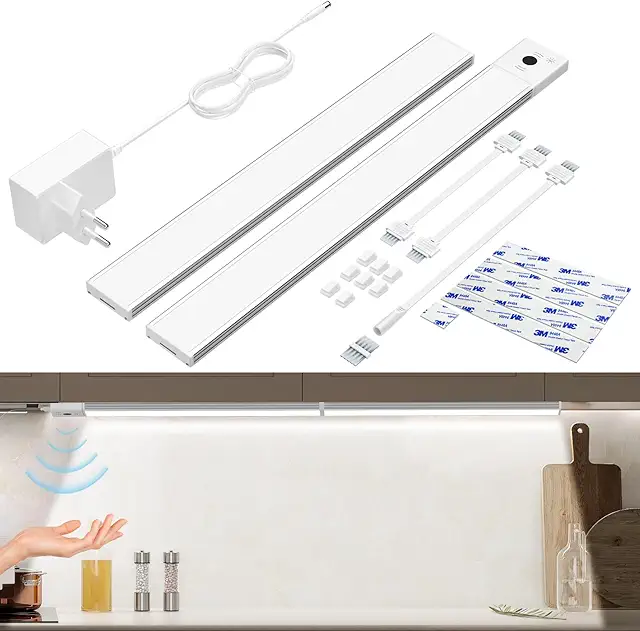 LED Kitchen Under Cabinet Lights with Dimmable Sensor - 2 Pack
