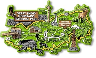 Great Smoky Mountain National Park Map Magnet by Classic Magnets, 4.6" x 2.7", Collectible 3D Rubber Vintage-Style Souvenirs and Gifts Made in The USA