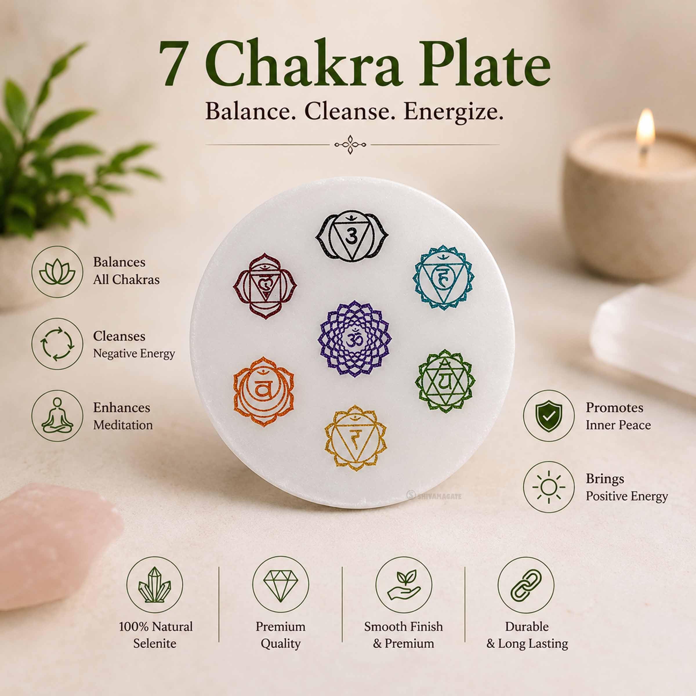 Selenite Charging Plate - Chakra Crystal Energy -8