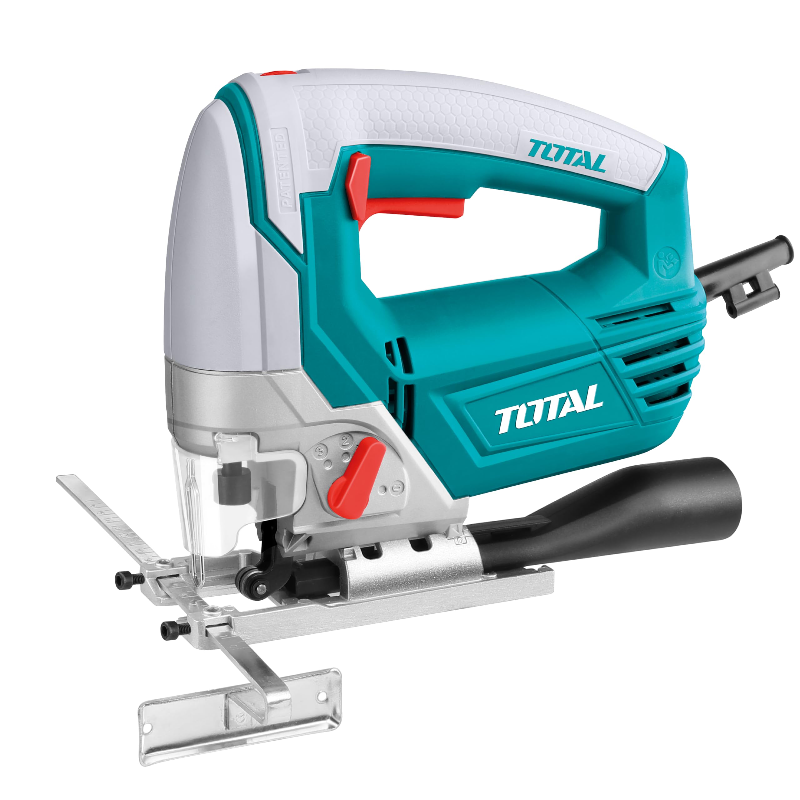 TOTAL - Sierra Caladora de Cable con Potencia de 800 W - Herramienta para Cortar Metal y Madera - Velocidad Variable 3000 rpm - 4 Posiciones de Corte - Incluye 5 Hojas de Sierra