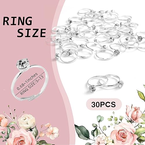 Miniatura 3 de Juego de anillos de despedida de soltera, juego de despedida de soltera de caza de anillos 30 anillos falsos, decoraciones de despedida de soltera,