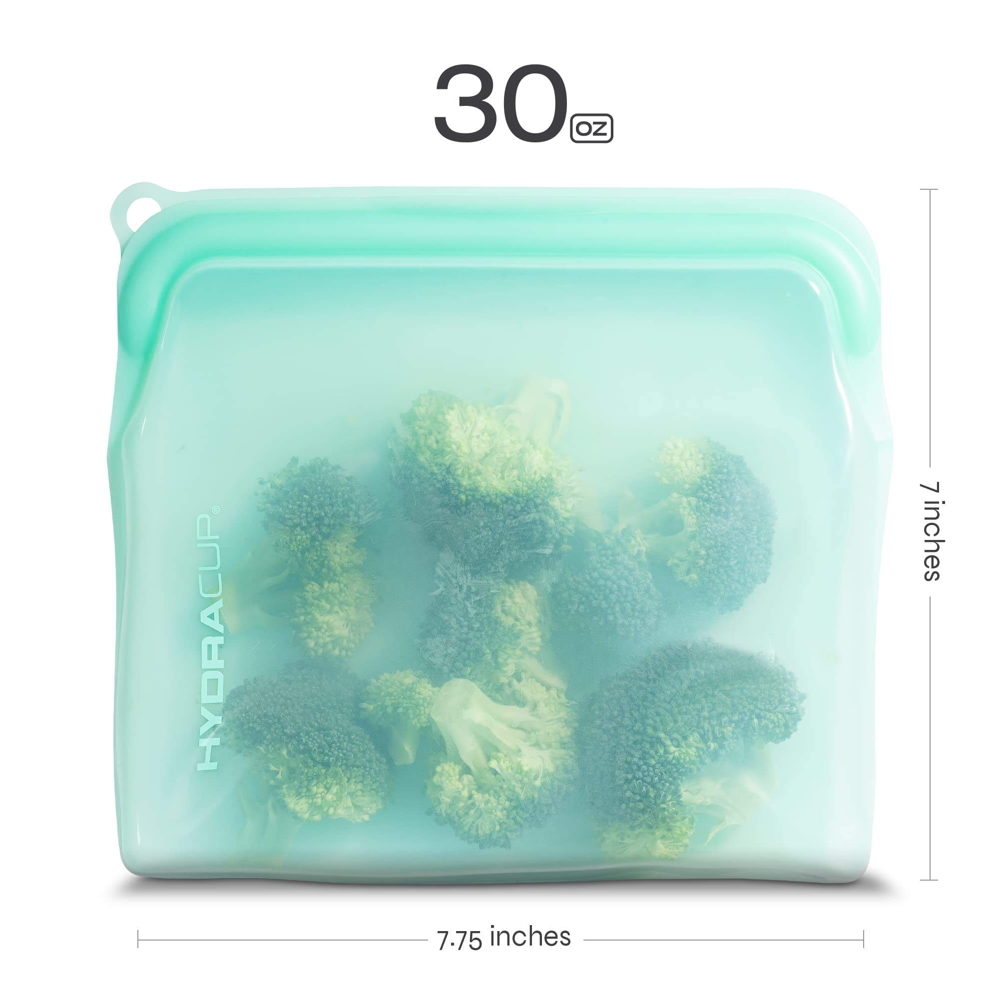 Paquete de 6 bolsas de silicona reutilizables para almacenamiento de alimentos Hydra, 30 onzas, presiona para cerrar, guardar aperitivos y preparación de comidas, tamaño sándwich, apto para