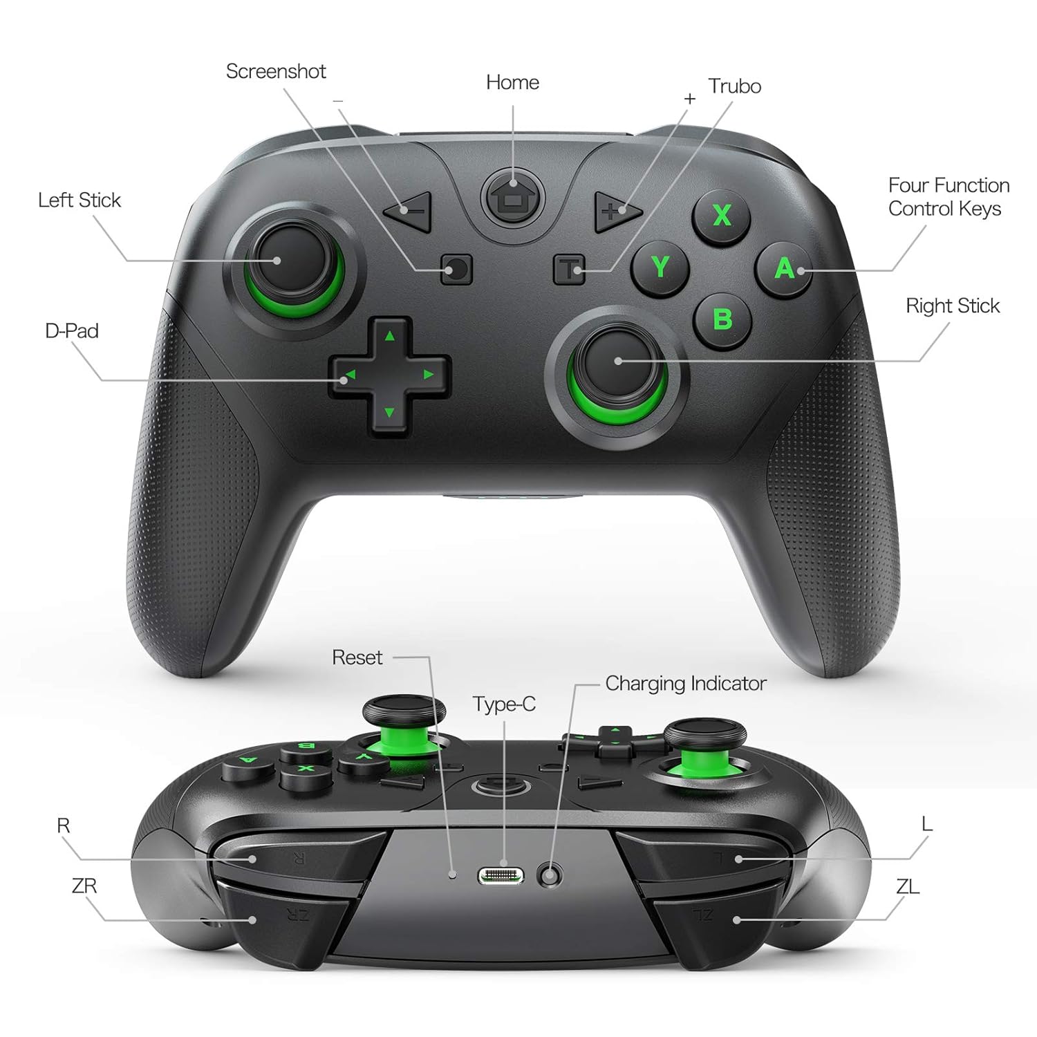 Up To 40% OFF Pro Controller Compatible with Switch and Switch Lite, Wireless Remote Controller Gamepad Joystick with Turbo, Dual Vibration and Gyro Axis