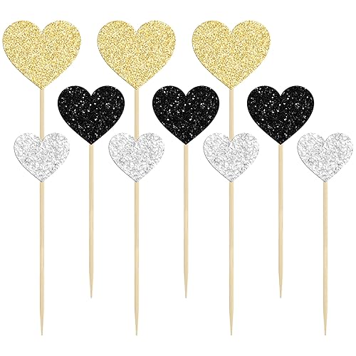 Miniatura 3 de Gyufise 30 piezas de adornos para cupcakes con purpurina de amor dulce para cupcakes para el día de San Valentín, decoración de pasteles para boda,