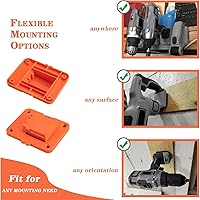 Vista 3 de Soporte de montaje para taladro compatible con taladros Black+Decker 20V Max de iones de litio, herramientas de ABS resistentes para colgar