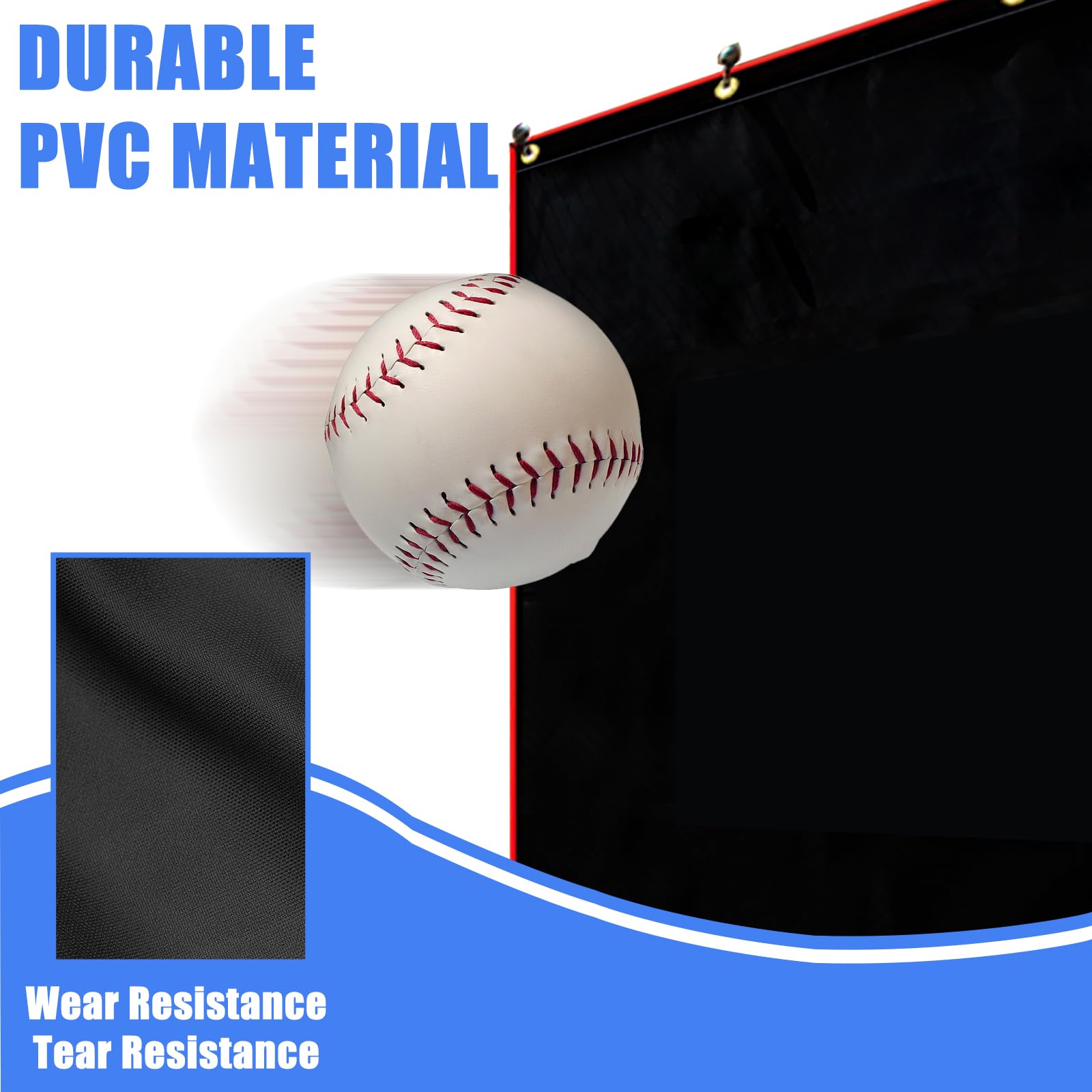 Plyo Wall 4x6 FT Baseball Backstop Padding Mat – Vinyl Batting Cage ...