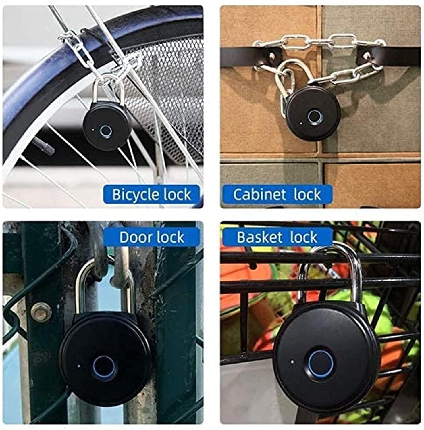Fingerprint Padlock Security Anti-Theft Fingerprint Lock Easy to Use USB Charging Smart Padlock Keyless Biometric Lock for Locker Luggage Gym Suitcase Bags and Box