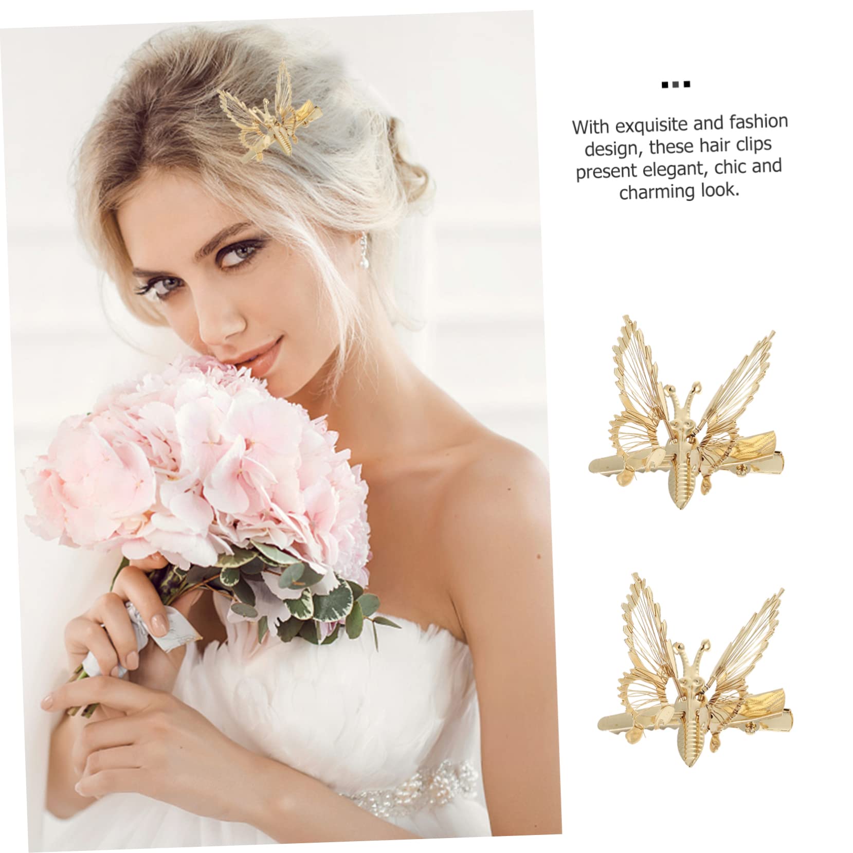 FRCOLOR 60stücke Teiliges Metall-schmetterlings-haarspangen Mit Vibrationsflügeln Elegante Haarklammern Für Frauen Für Partys Kostüme Und Besondere Anlässe