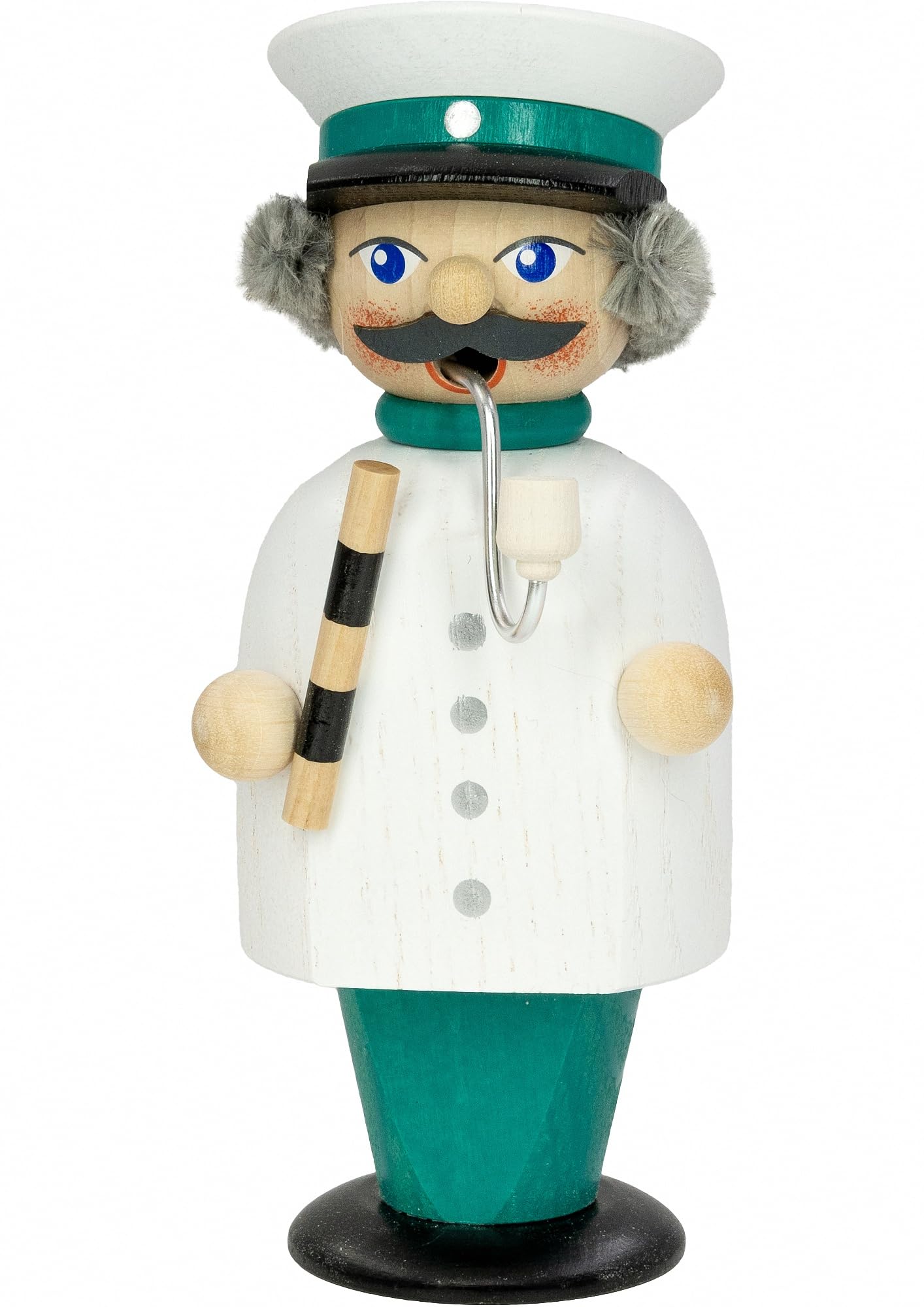 Figurine de Fumeur Policier en bois de l'Erzgebirge fait main 14 cm