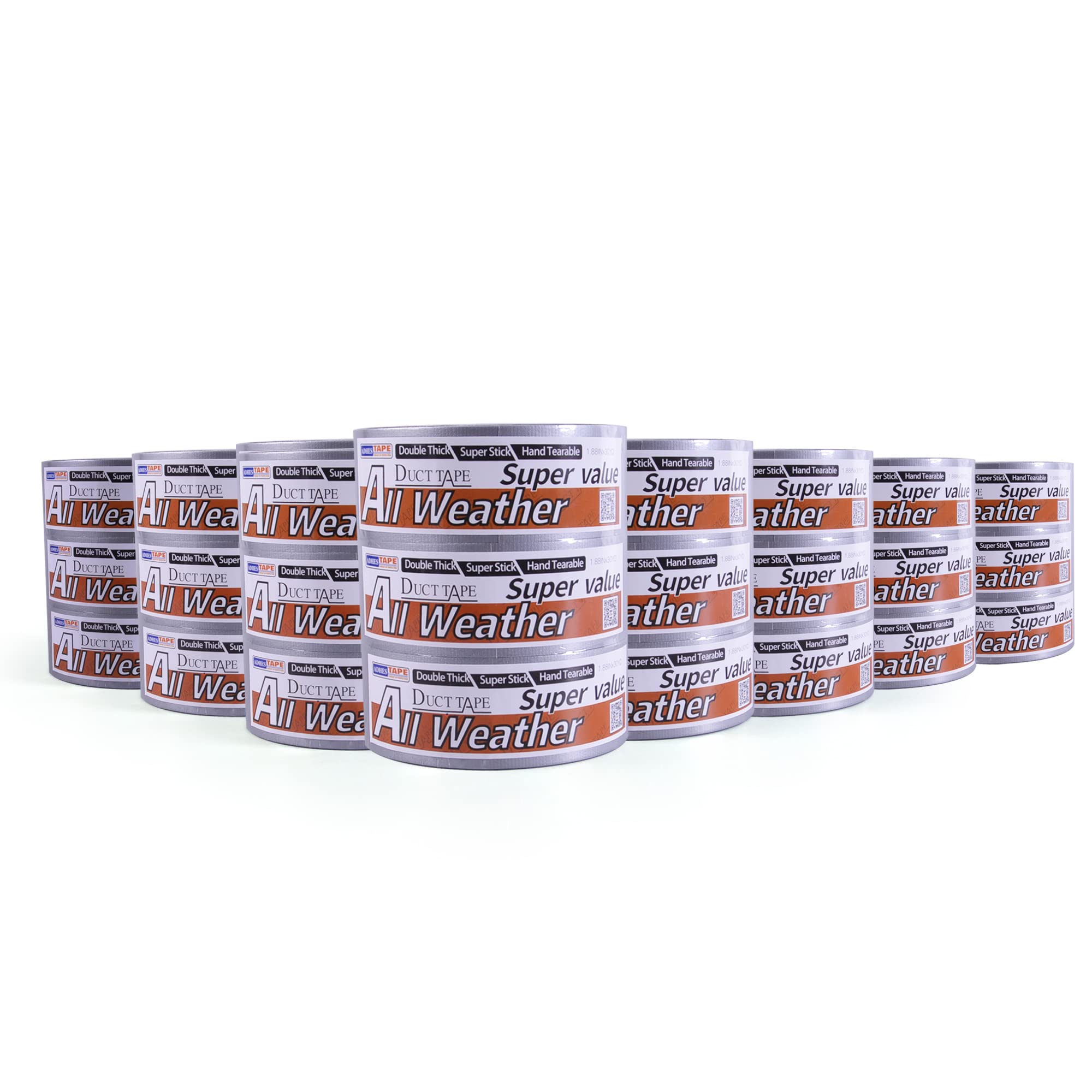 ADHES Nastro Adesivo Argento Nastro Adesivo 48 mm X 28 m, 24Rotoli