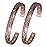 MagEnergy Copper Bracelets for Women, 99.9% Pure Copper Vintage Flower Magnetic Bangle with 3500 Gauss Magnets,6.8 Adjustable Cuff Jewelry Gift (2pcs)