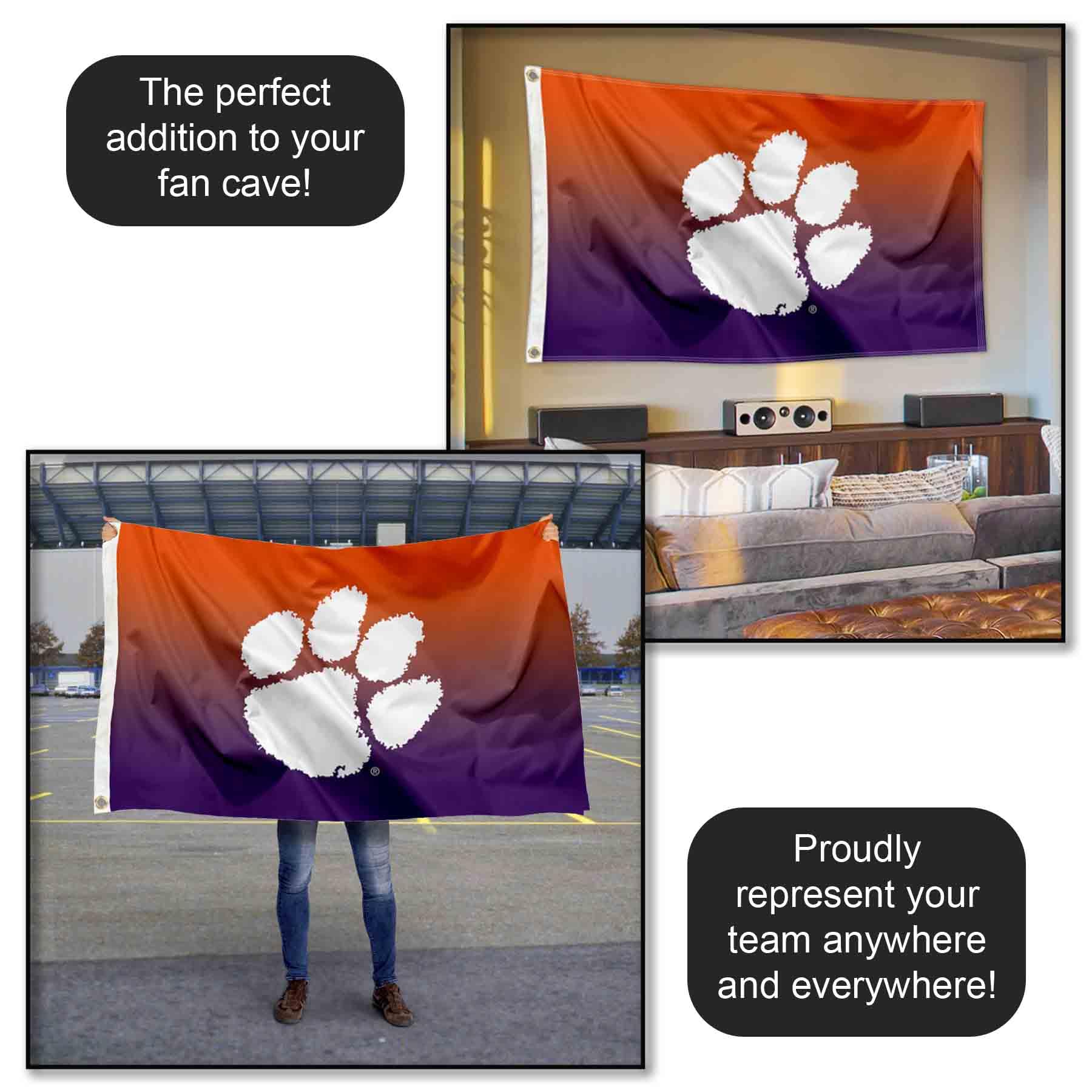 Clemson Tigers Boat Flag - 12x18 Inch Officially Licensed Nautical Banner With Grommets