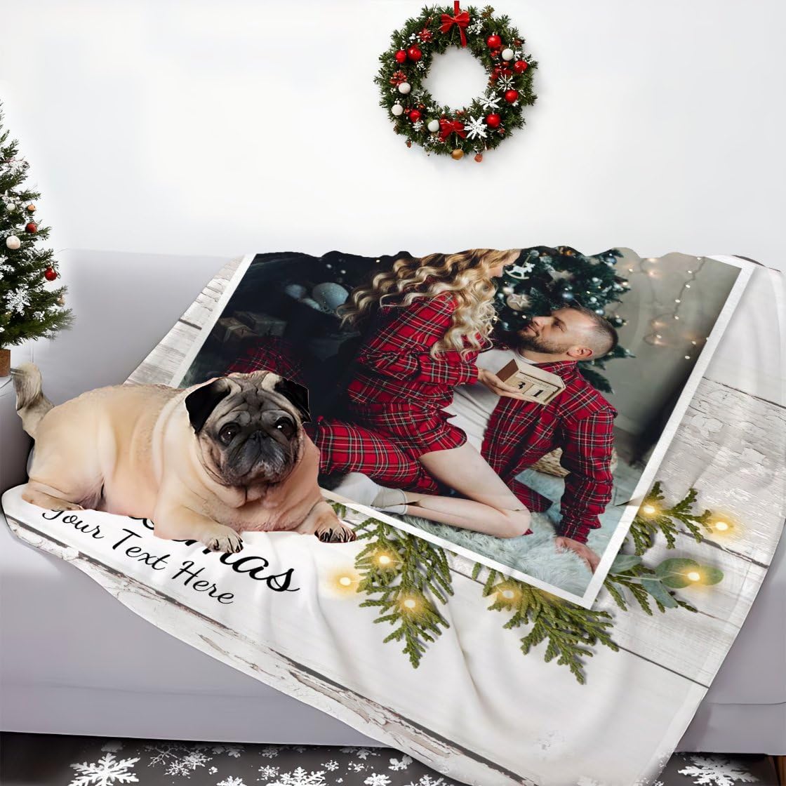 Manta personalizada de mejores amigos con 1 foto, manta de cama personalizada para novio, novia, día de San Valentín, fotos familiares personalizadas