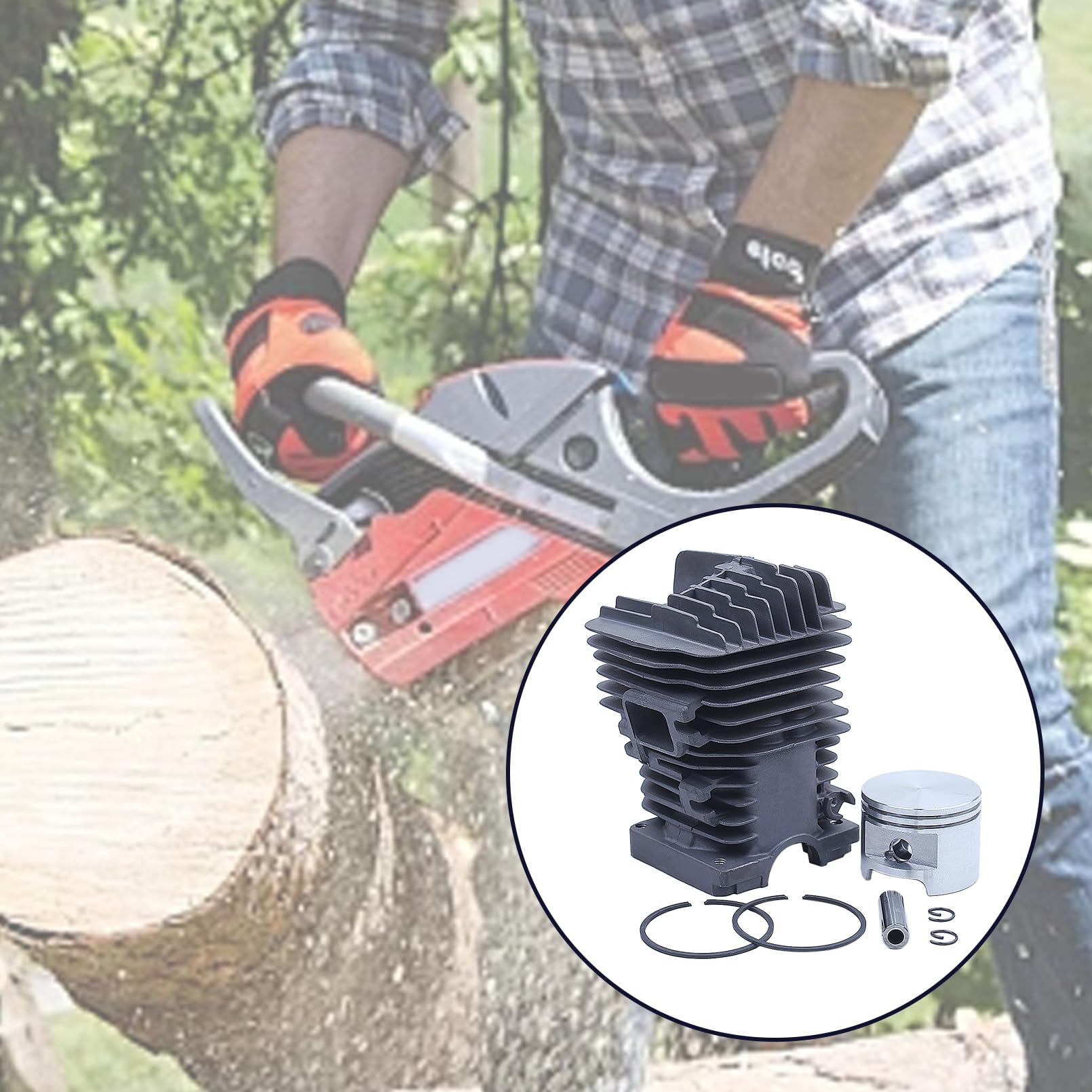 49 mm Zylinderkolben-Auspuff-Kit, für Stihl Ms390 Ms290 Ms310 029 039 Kettensägenteil, 1127 020 1216, 1127 140 0601, 1127 640 3200, 1127 640 3204, 1127 120 1620