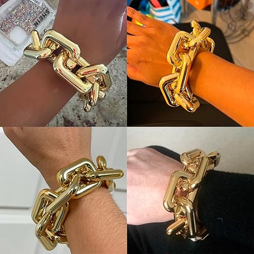 Miniatura 5 de Gold Chunky Bracelet for Women Cuban Link Bracelets Dainty Link Chain Bracelets Paperclip Bracelets Boho Bracelets Minimalism Bracelets for Teen