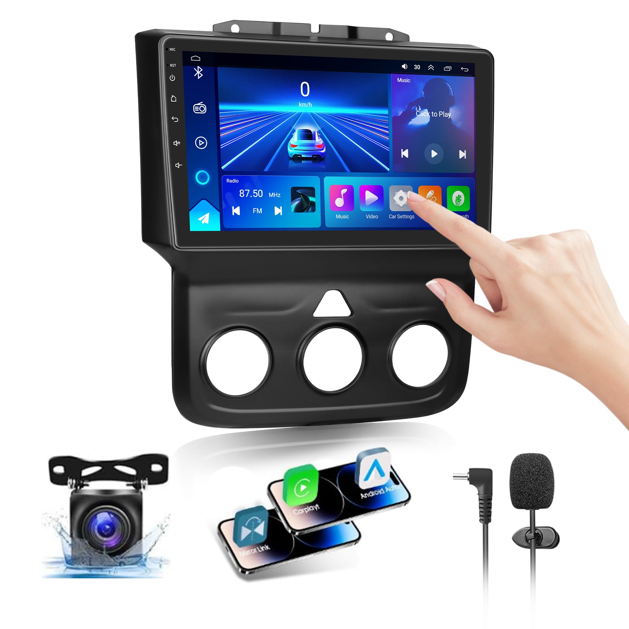 Photo 1 of ?4G+64GB?Car Radio Stereo for Dodge RAM 1500 2500 3500 2013-2018(Only fit Manual AC),Android 13 Wireless Carplay&Android Auto w/ 9" IPS Radio Support Real-Time GPS/Voice Control/WiFi/AHD Camera/SWC/FM