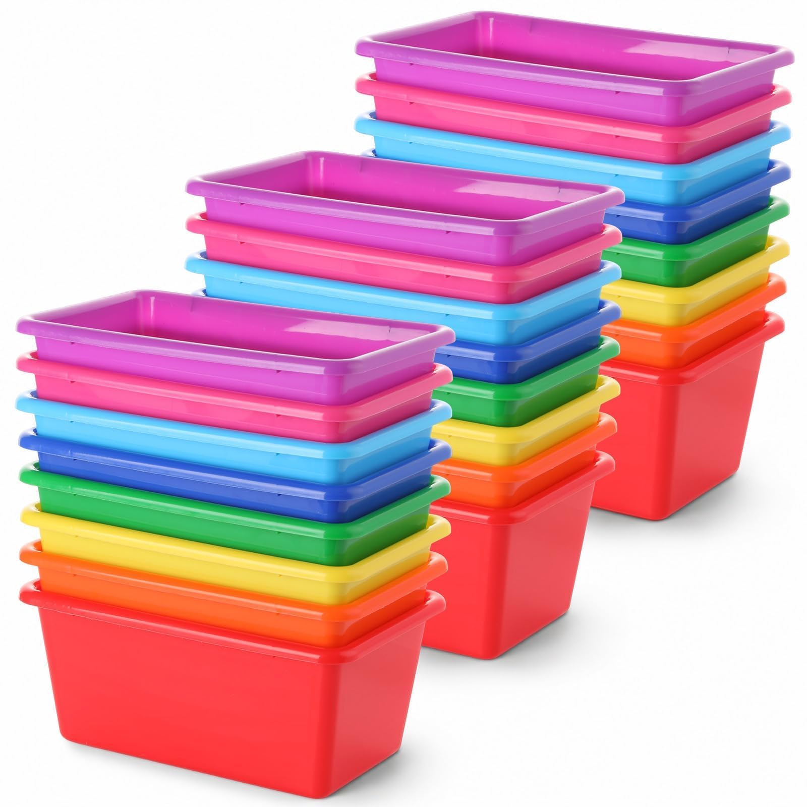 Photo 1 of gisgfim 24 Pack Plastic Cubby Storage Bins - Rainbow