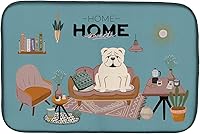 Vista 475 de Caroline's Treasures CK7824DDM - Tapete absorbente para secado de platos con diseño de bulldog inglés, rojo y blanco, para encimera de cocina, 14 x