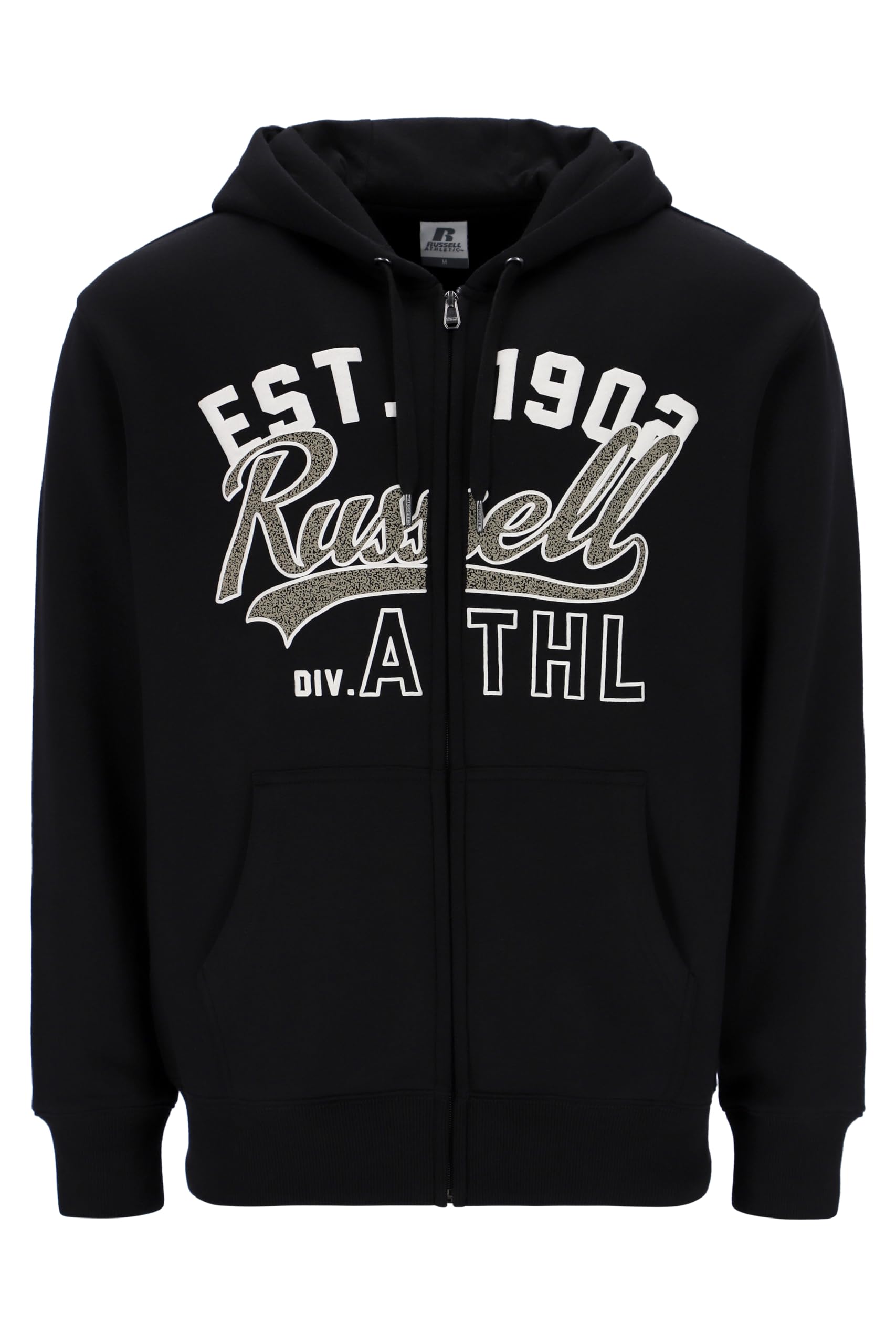 Russell Athletic Mens Hit-zip Through Hoody Sweatshirt, Black, M EU