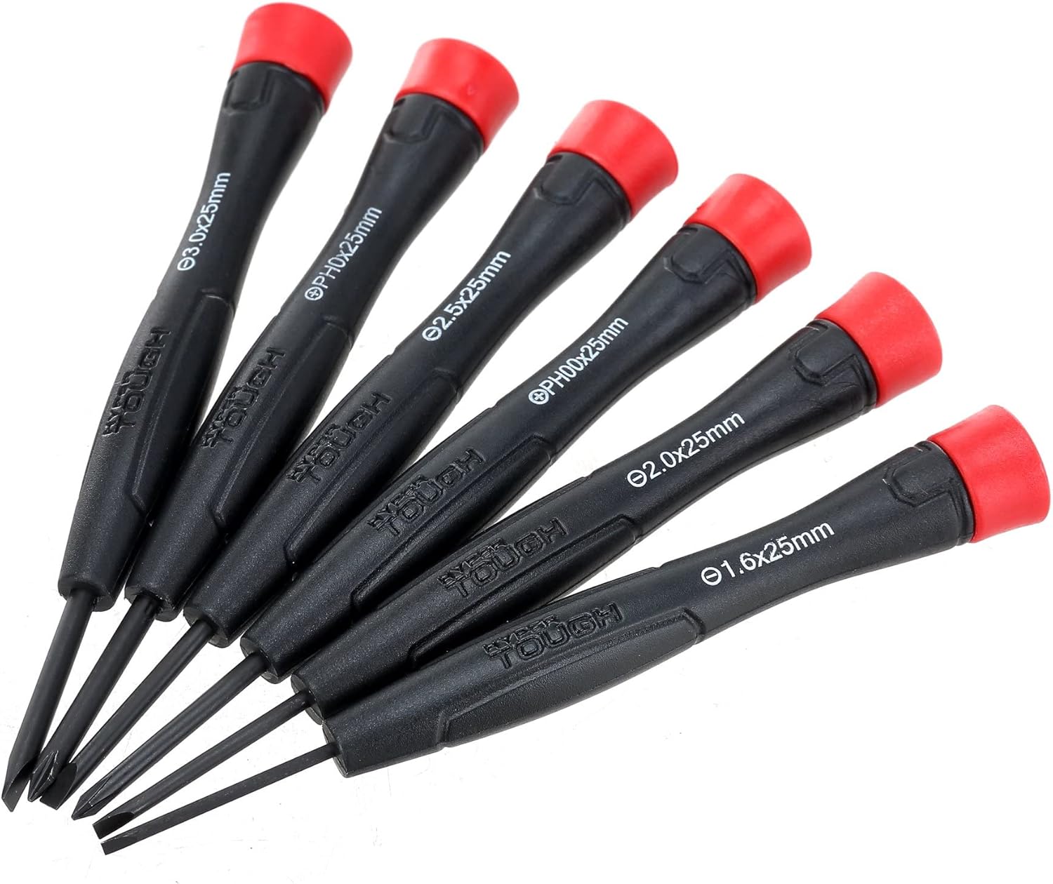 Hyper Tough 6-Piece PRECISION SCREWDRIVER SET Swivel-Head/Soft-Grip Handles
