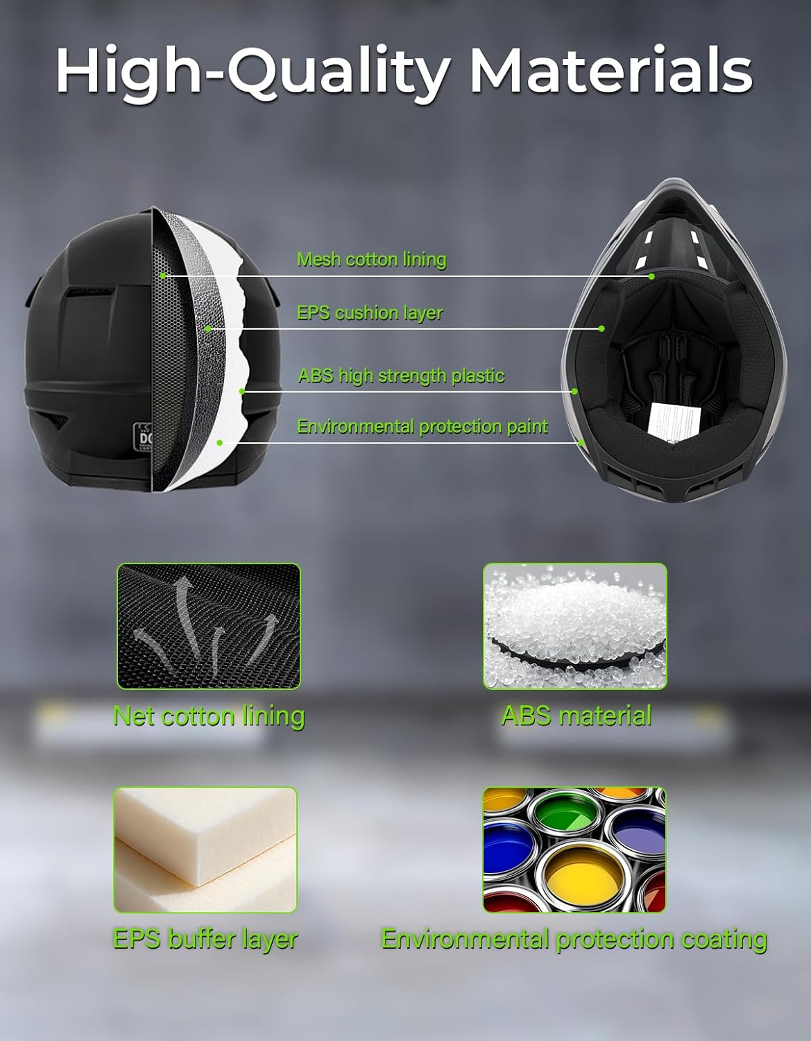 Youth ATV Helmet DOT Youth Kids UTV Matte Black X-Large