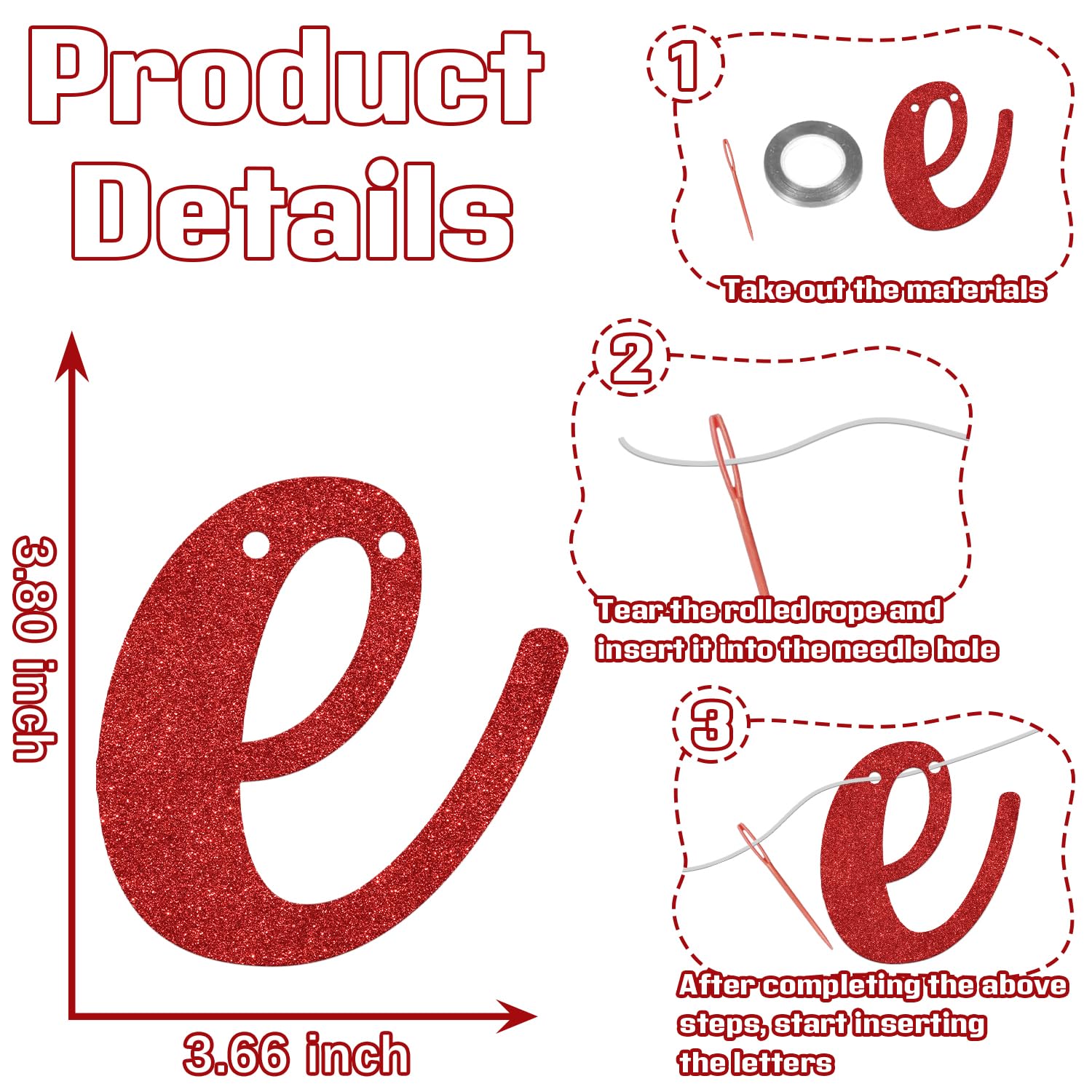 A Little Sweetheart is on the Way Banner - Valentines Day Baby Shower Decorations Red - Image 2