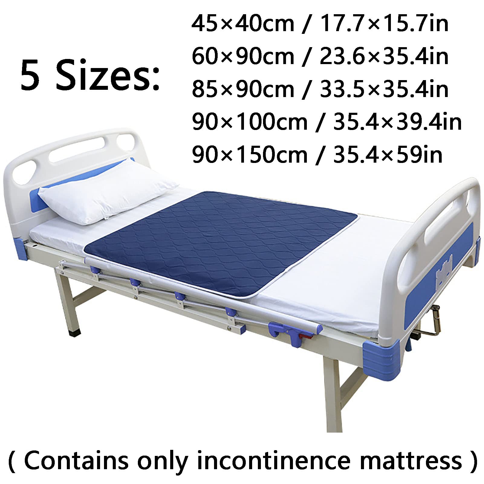 Bias&Belief Empapador Cama Almohadilla de Cama Impermeable Almohadilla de Incontinencia Almohadillas Reutilizable Lavables Protector de Colchón Incontinencia Acolchado Absorbente Láminas,90×100cm