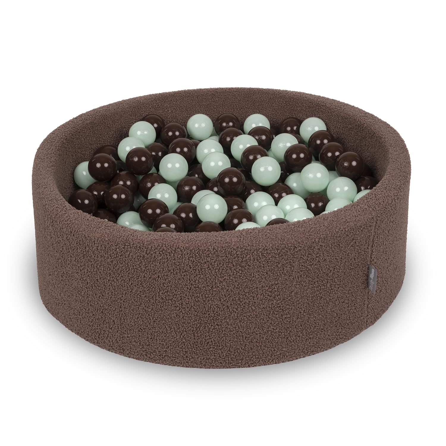 KiddyMoon Ball Pit For Baby With Teddy Plush, Large 7 Cm Balls For A Fuller Ball Pit, From 8 Months, Removable Cover