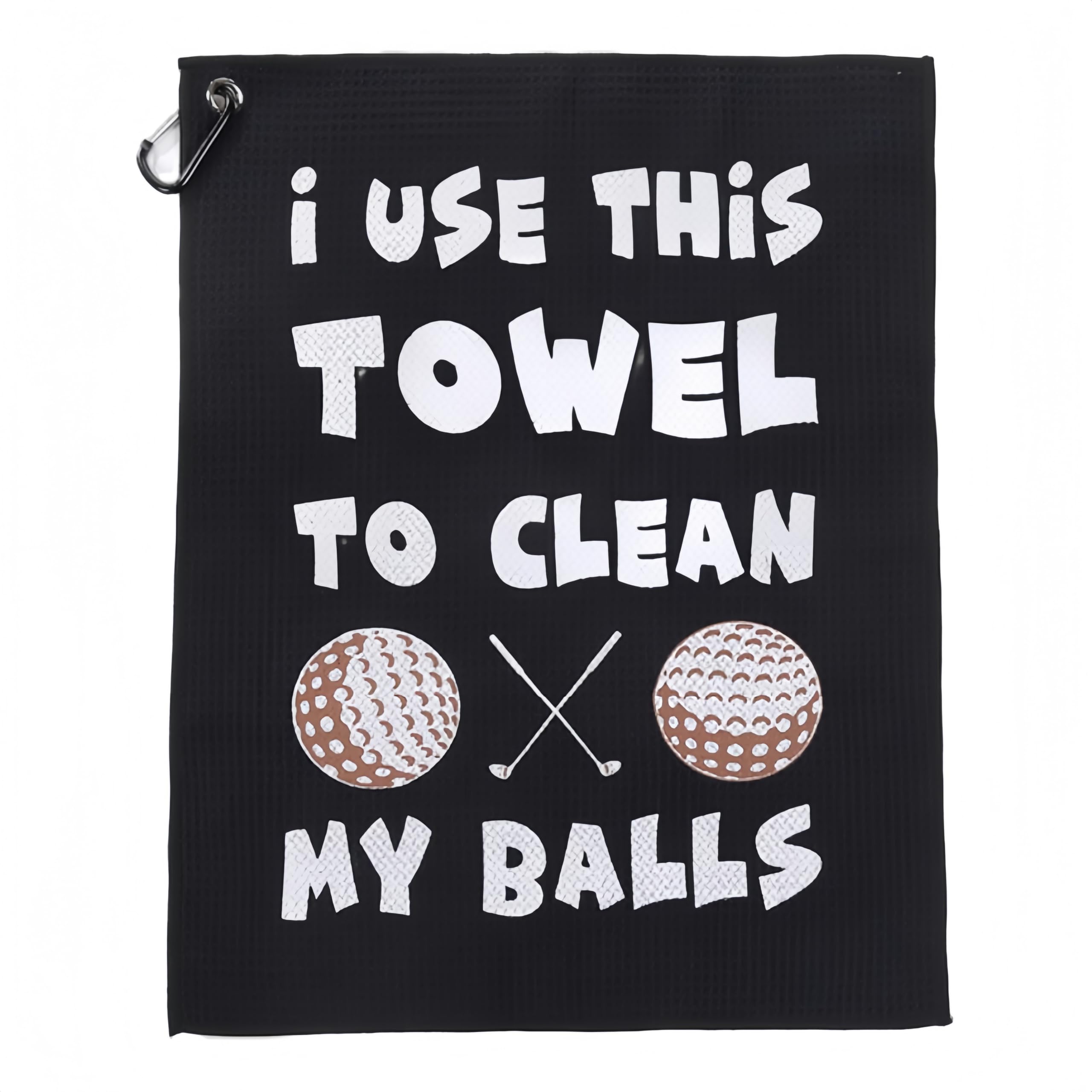 Sdxcjy Men's Black Golf Towel,Funny Golf Gifts.funny Golf Gifts For Husband Boyfriend Dad, Novelty Golf Towels For Golf Bags With Clip,Birthday, Golf Accessories.personalised Golf Ball Towel (Black)