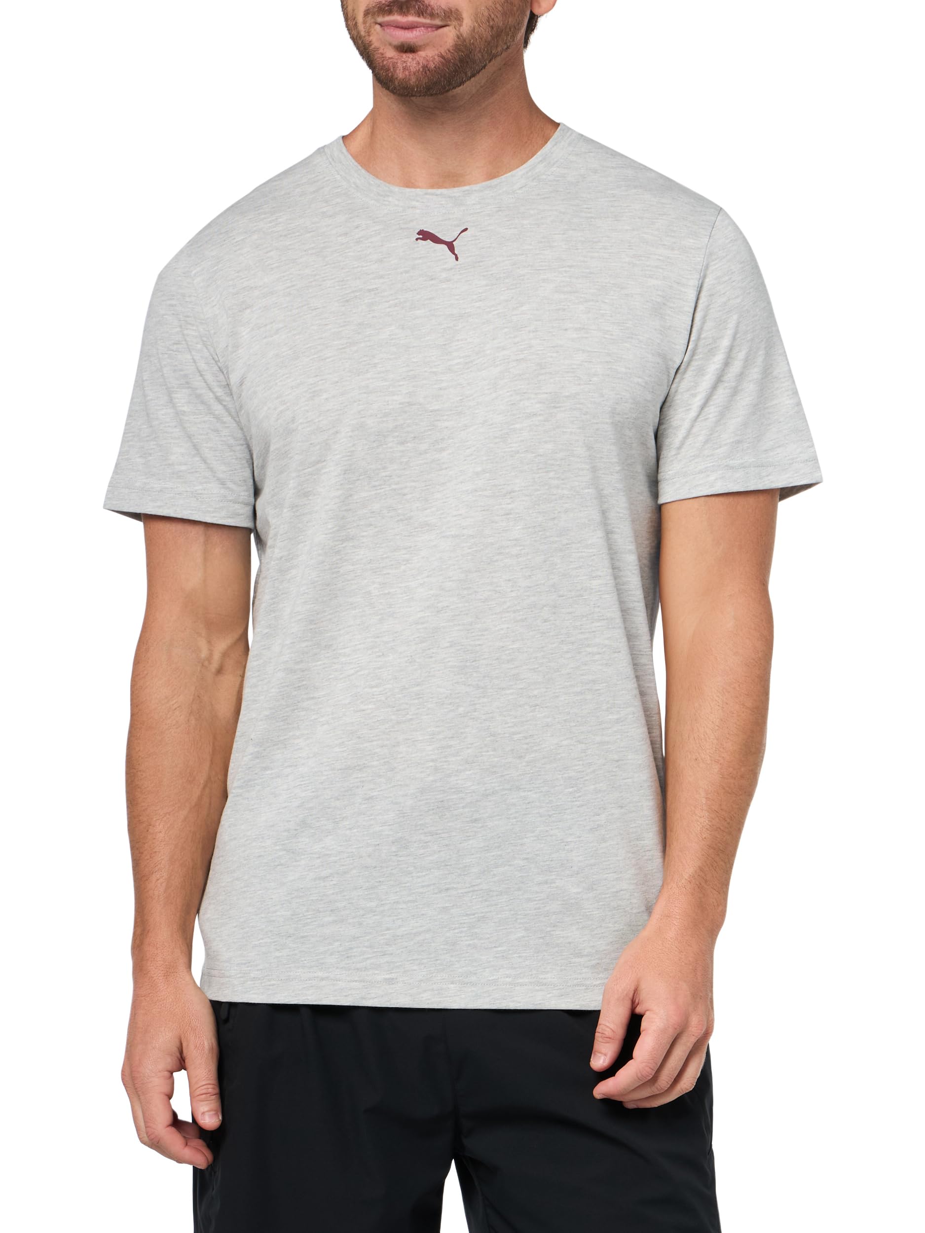 Puma Men's Light Gray Heather Illustrated Ah25 Graphic T-Shirt (Available In Big And Tall Sizes), Large
