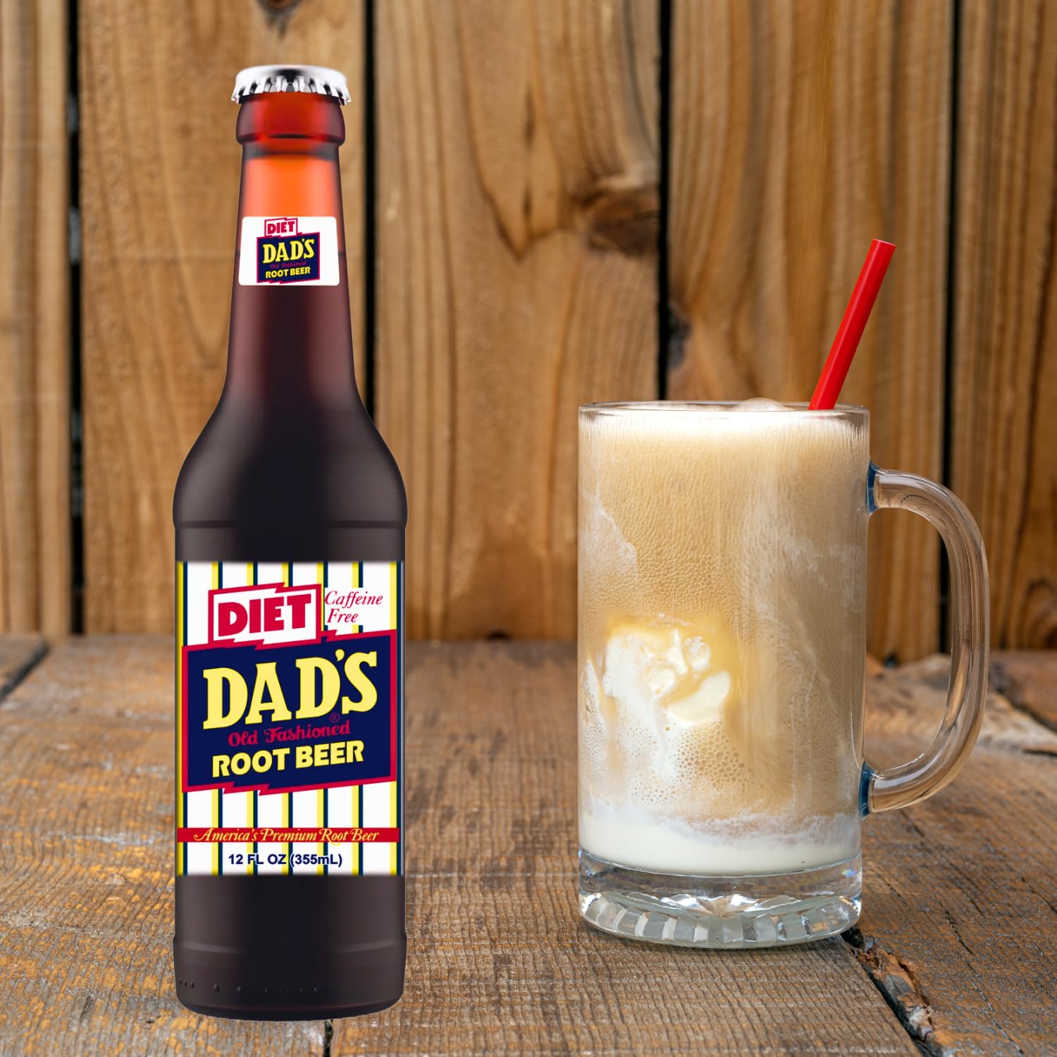 Dad's Old Fashioned Root Beer Soda – 12 Pack of 12 oz Glass Bottles – Classic Vintage Taste – Retro Craft Soda with Bold Flavor – Perfect for Parties, Gifts, or Collectors (12 Pack, Diet Root Beer)