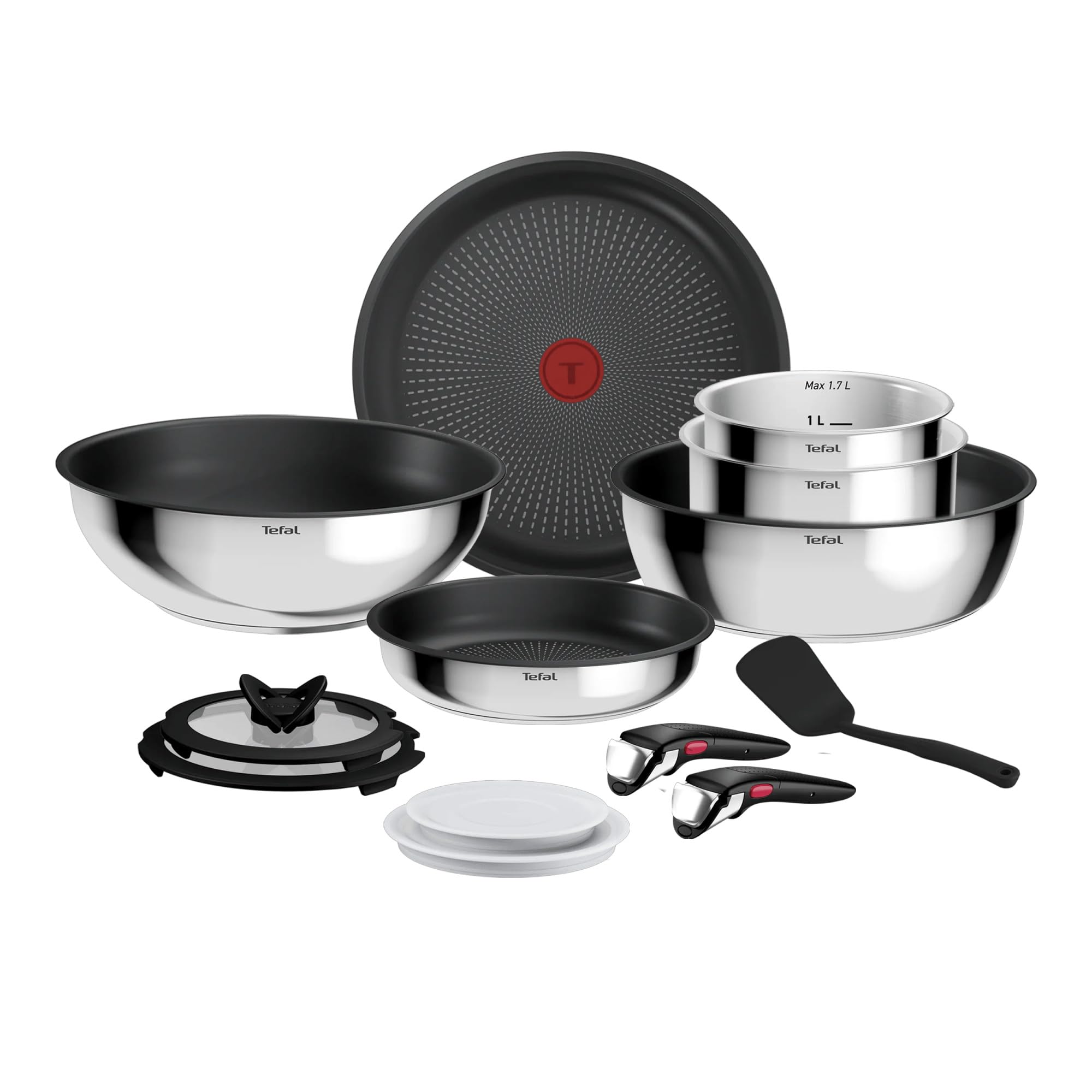 Tefal Comfort Max, Batterie de cuisine 13 pièces, poignée amovible, induction