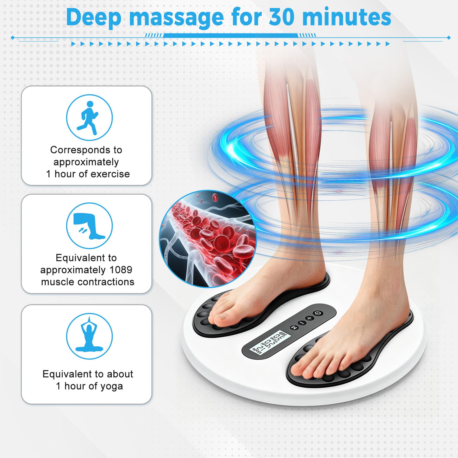 Medic Durchblutungsstimulator für Beine & Füße – EMS Fußmassagegerät mit TENS – Lindert Neuropathie, Bein- & Knieschmerzen – Verbessert die Fußdurchblutung – Elektrisches Massagegerät für zu Hause