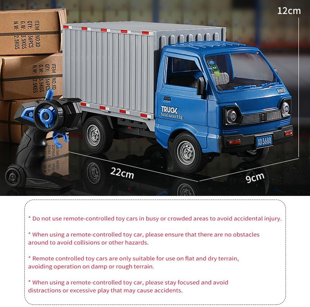 Remote Control Car RC Truck,1:16 Scale RC Transporter Truck, 2.4GHz All Terrain RC Transport Cars with Spray & Light, 2 Batteries (White)