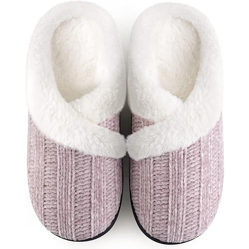 Homitem Fuzzy Slippers for Women Indoor and Outdoor Fluffy Bedroom House Shoes with Arch Support Memory Foam Winter Warm Ladeis Cute Comfy Cozy