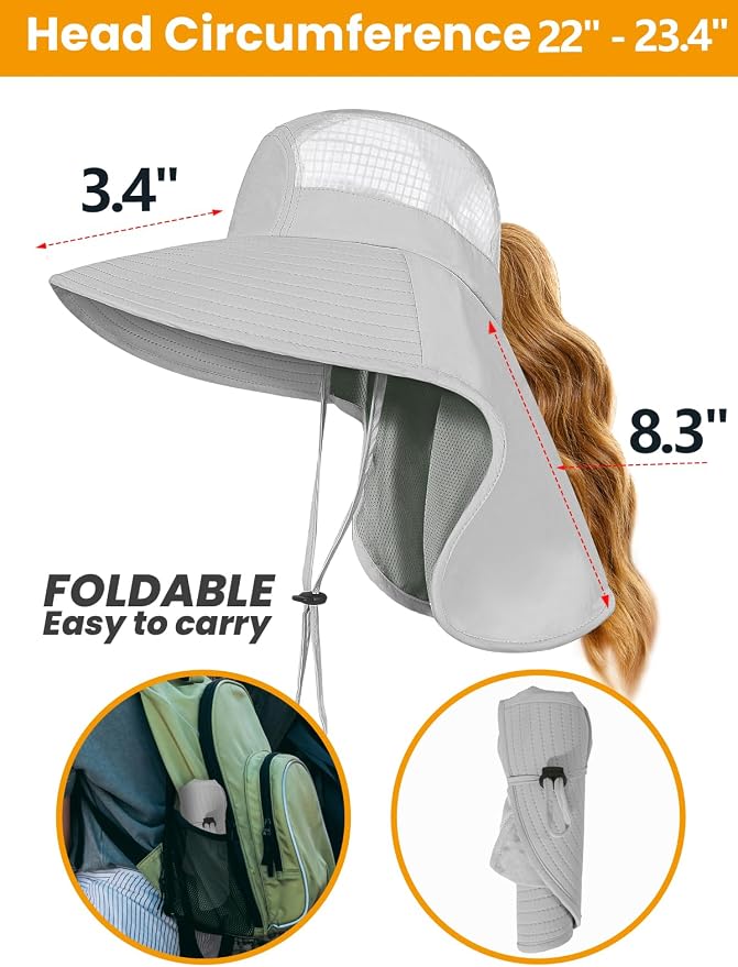 Sombreros de sol para mujer con protección UV y ala ancha miniatura 6
