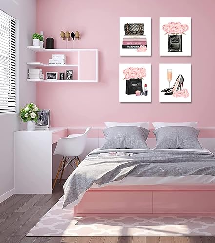 Miniatura 2 de Decoración de pared para cuarto de bebé, fotos de animales de safari, decoración de habitación de bebé y arte de pared rosa para dormitorio de