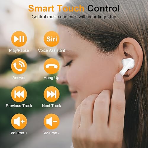 Wireless Earbuds Ear Bud for Bluetooth Headphones Wireless Earbuds Ear Buds for iPhone 171615 Android Noise Cancelling Earphones Blue Tooth Ear Phones Pods Samsung S25 S242Pack audifonos inalambricos