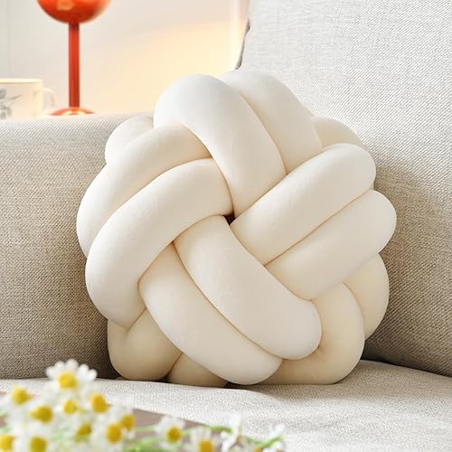 Miniatura 1 de VBGYA Almohadas decorativas de 8 pulgadas con nudo, almohadas decorativas de lavanda de 8 pulgadas, almohadas pequeñas y redondas de felpa anudadas,