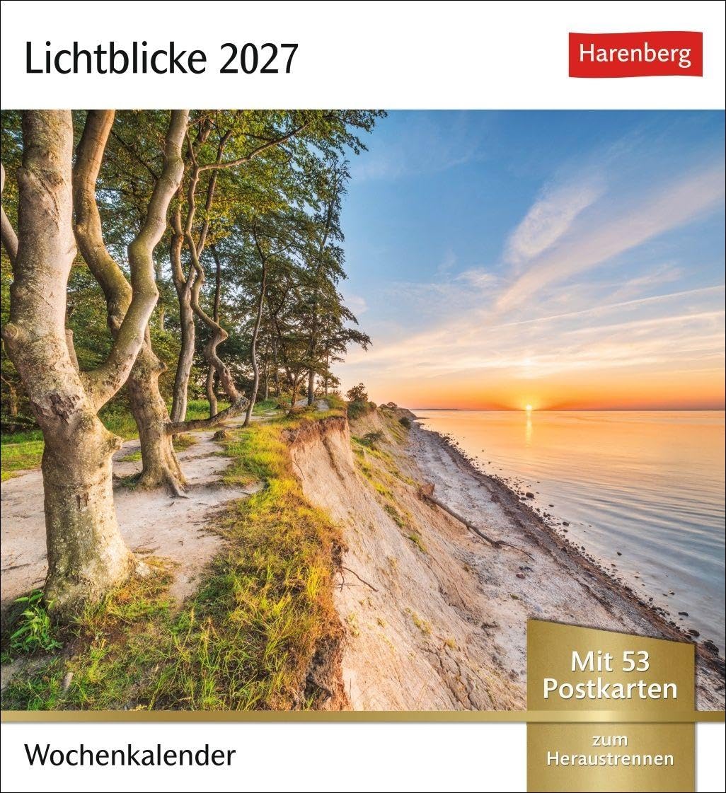 Lichtblicke Postkartenkalender 2027 - Wochenkalender mit 53 Postkarten: Kalender zum Aufstellen oder Aufhängen. Postkarten-Tischkalender 2027 mit stimmungsvollen Motiven und Naturaufnahmen